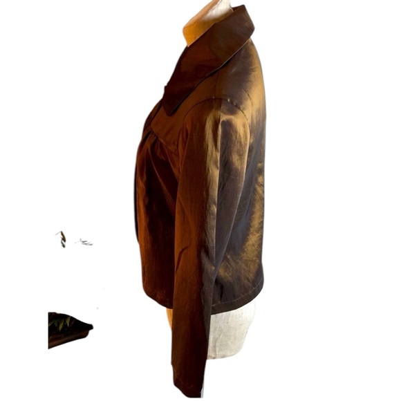 Steve Madden Metallic Gold/Bronze Lightweight Swing Jacket   Size Medium - Picture 6 of 7